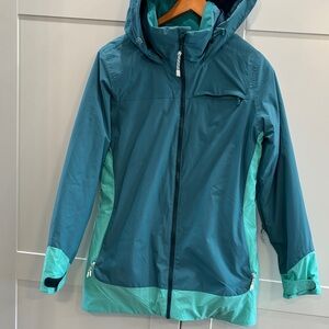 Burton Multicolor Graffiti Lined Jacket with Pink and Blue Accents